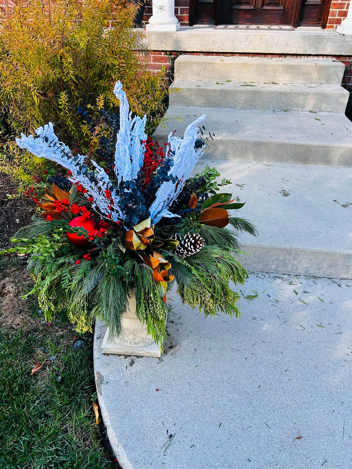 Winter entry container — M&J Landscaping